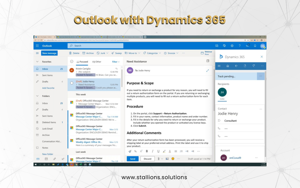 Outlook with Dynamics 365